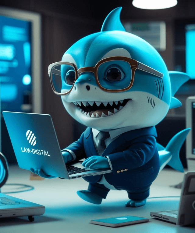 baby shark sur un pc portable